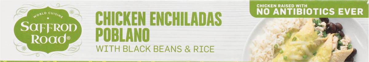 slide 12 of 13, Saffron Road Medium Chicken Enchiladas Poblano with Black Beans & Rice 10 oz, 10 oz