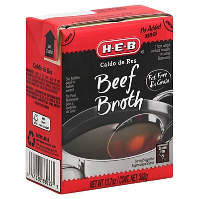 slide 1 of 1, H-E-B Beef Broth, 13.7 oz