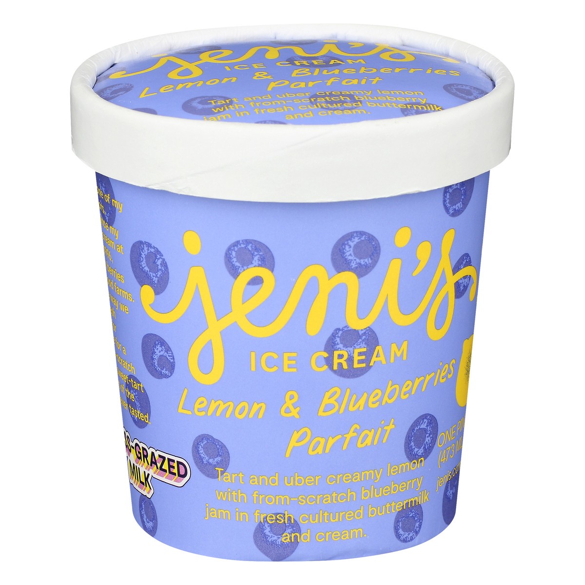 slide 2 of 9, Jeni's Lemon & Blueberries Parfait Ice Cream 1 pt, 1 pint