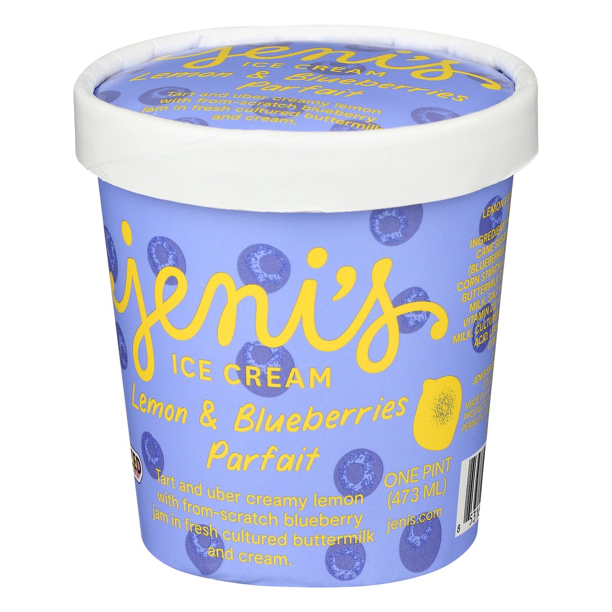 slide 3 of 9, Jeni's Lemon & Blueberries Parfait Ice Cream 1 pt, 1 pint