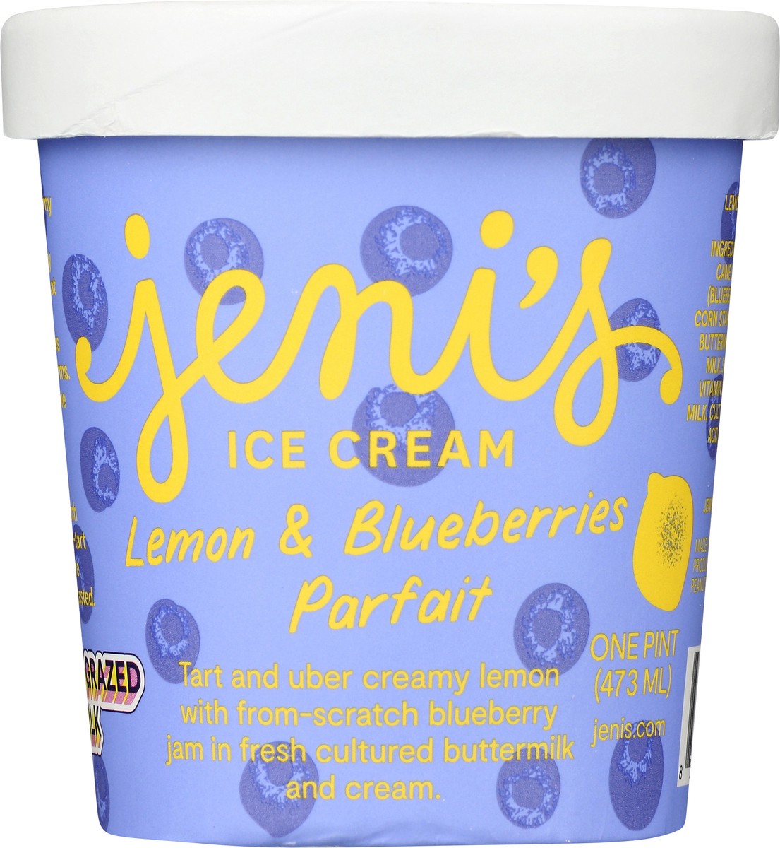 slide 1 of 9, Jeni's Lemon & Blueberries Parfait Ice Cream 1 pt, 1 pint