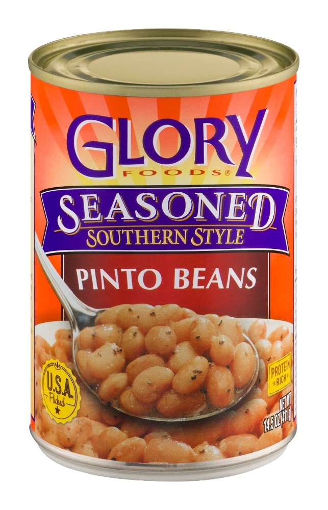 slide 1 of 1, Glory Foods Lower Sodium Sensibly Seasoned Pinto Beans, 15.5 oz