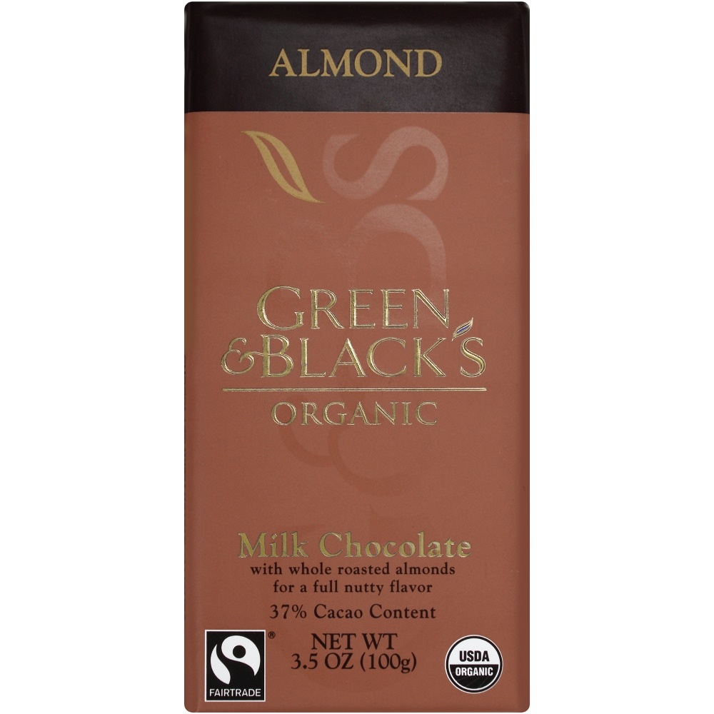 slide 1 of 1, Green & Black's Organic Almond Milk Chocolate Bar, 3.5 oz