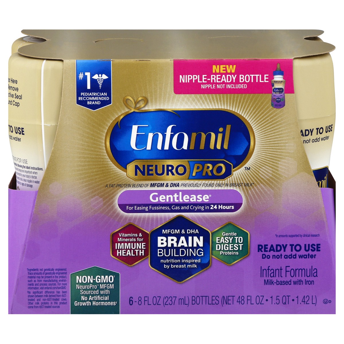 slide 5 of 10, Enfamil Neuro Pro Infant Formula with Iron 6 - 8 fl oz Bottles, 6 ct