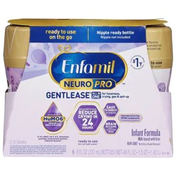 Enfamil NeuroPro Gentlease Ready-to-Feed Baby Formula for Easing Fussiness, Gas, Spit-up in 24hrs, 8 Fl oz Bottle, 6 Count