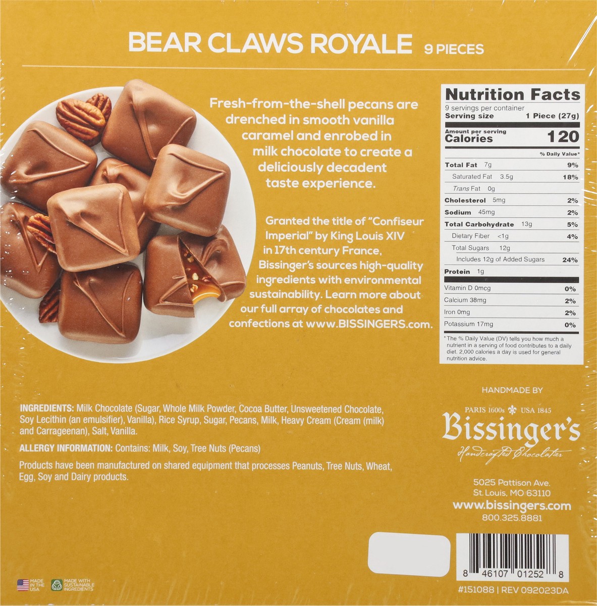 slide 4 of 13, Bissinger's Bear Claws Royale Milk Chocolate 9 ea, 9 ct