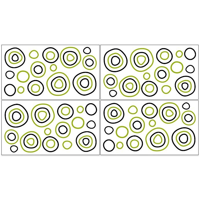 slide 1 of 1, Sweet Jojo Designs Lime Green and Black Spirodot Wall Decals, 1 ct