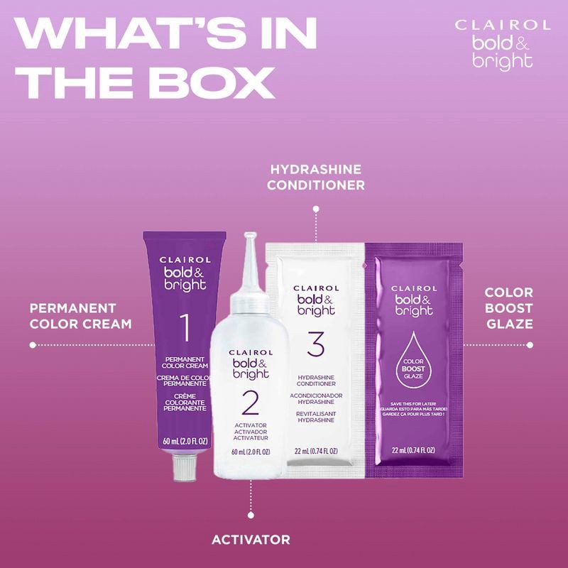 slide 7 of 10, Clairol Bold & Bright 20 Black Licorice, 1 ct