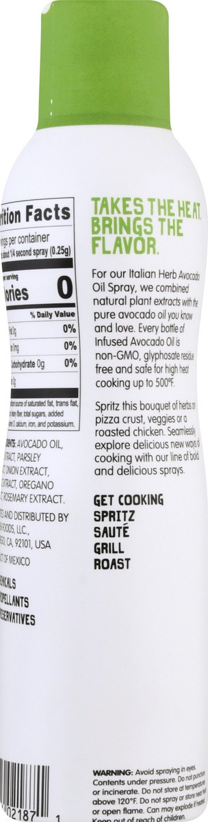 slide 5 of 9, Chosen Foods Infused Italian Herb Avocado Oil Spray 4.7 oz, 4.7 oz