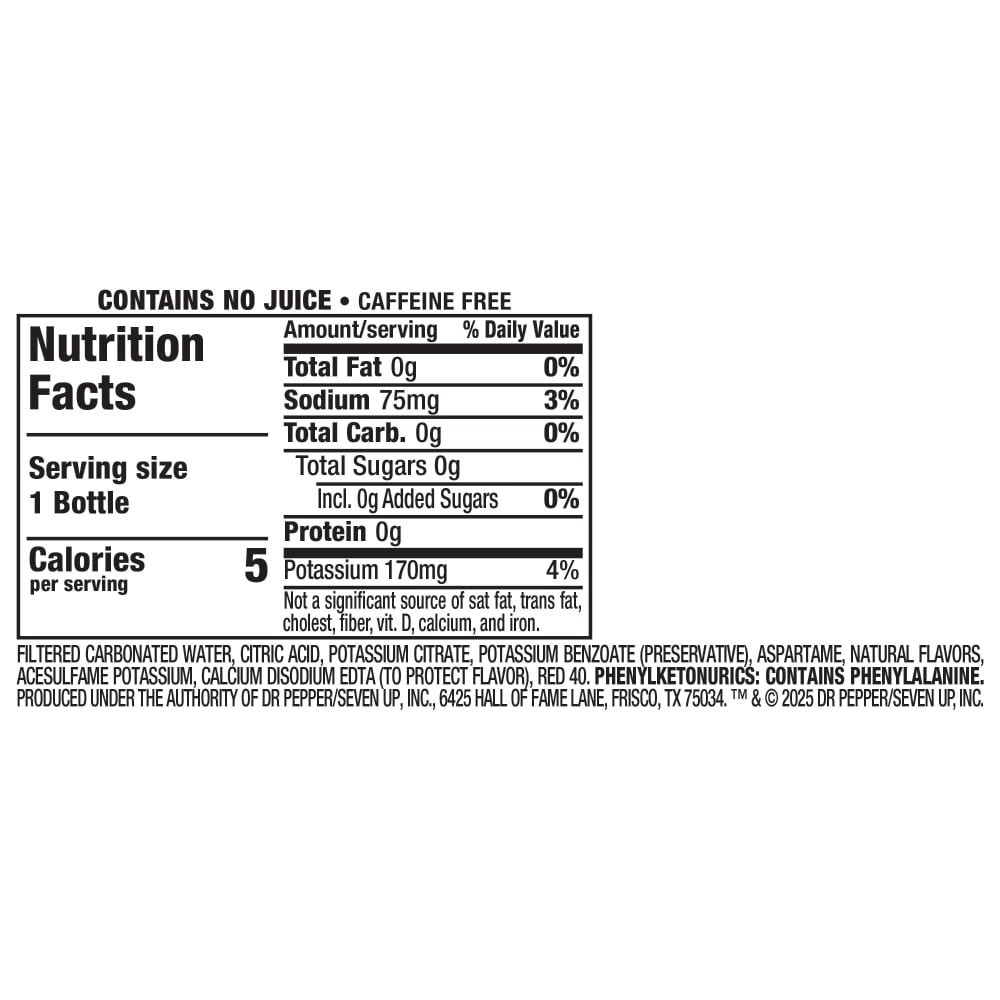 slide 2 of 4, 7UP Zero Sugar Caffeine Free Watermelon Strawberry Soda Bottle, 20 fl oz