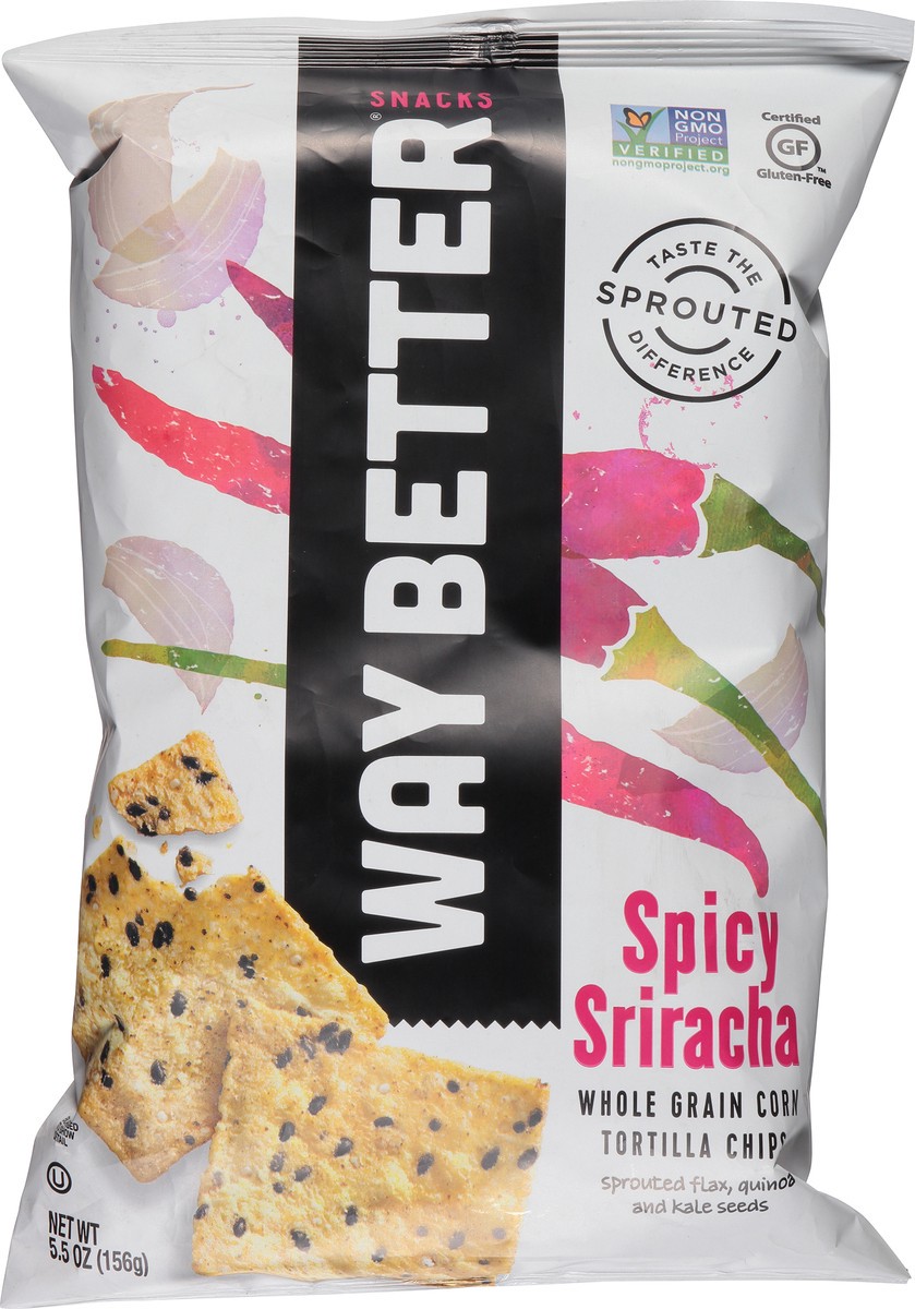 slide 1 of 1, Way Better Snacks Whole Grain Corn Spicy Sriracha Tortilla Chips 5.5 oz, 5.5 oz