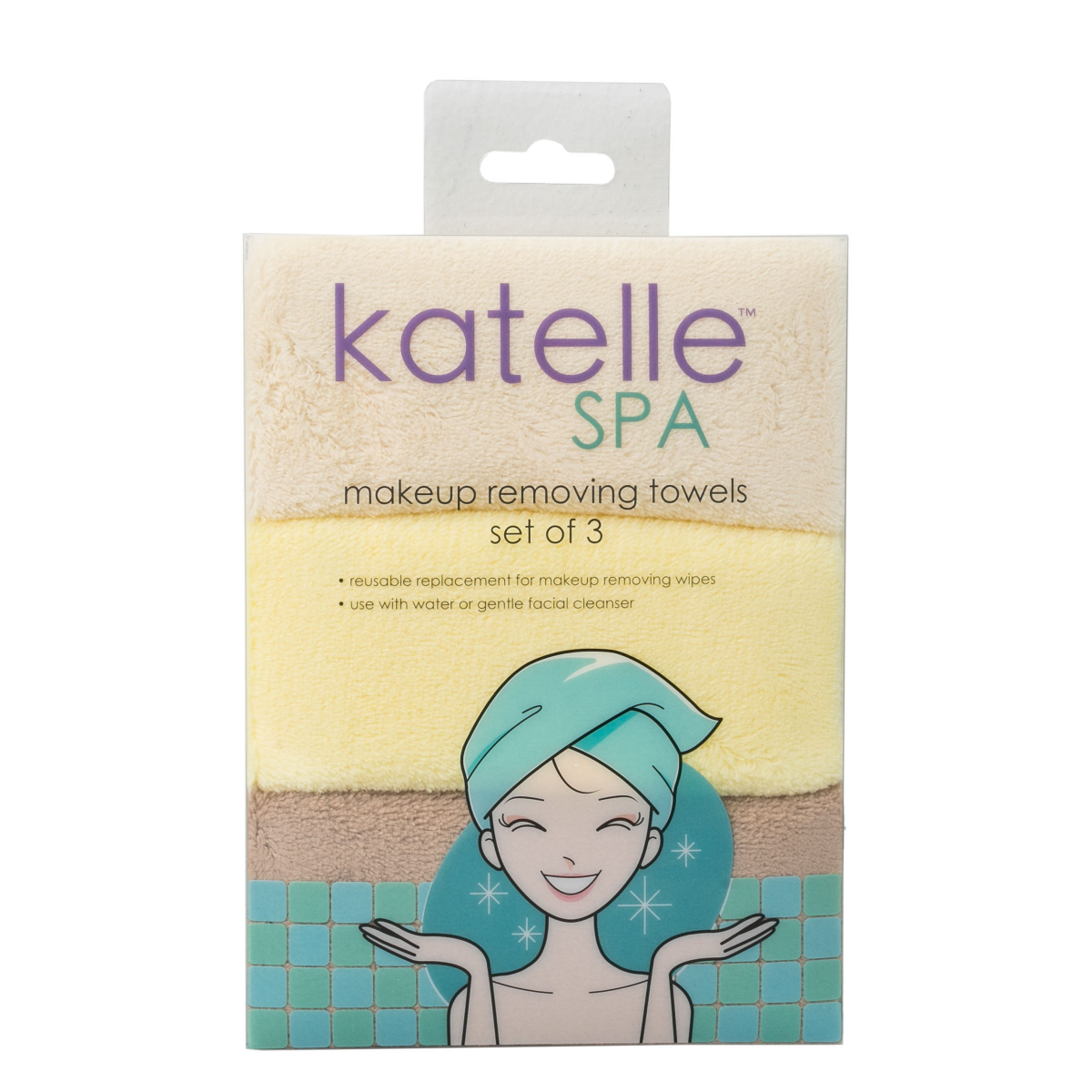 slide 1 of 5, Katelle Spa Makeup Removing Towels, 3 ct