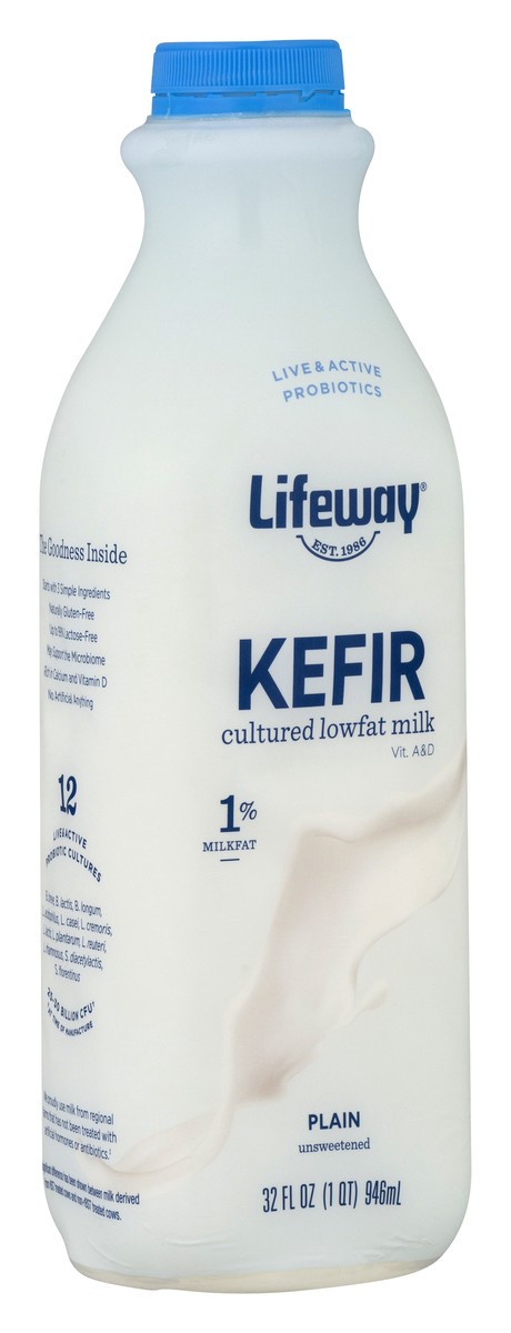 slide 2 of 11, Lifeway Kefir Plain Low Fat Milk Smoothie, 33 fl oz