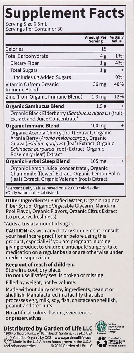 slide 8 of 9, Mykind Organics Elderberry & Sleep Immune Syrup, 6.59 oz