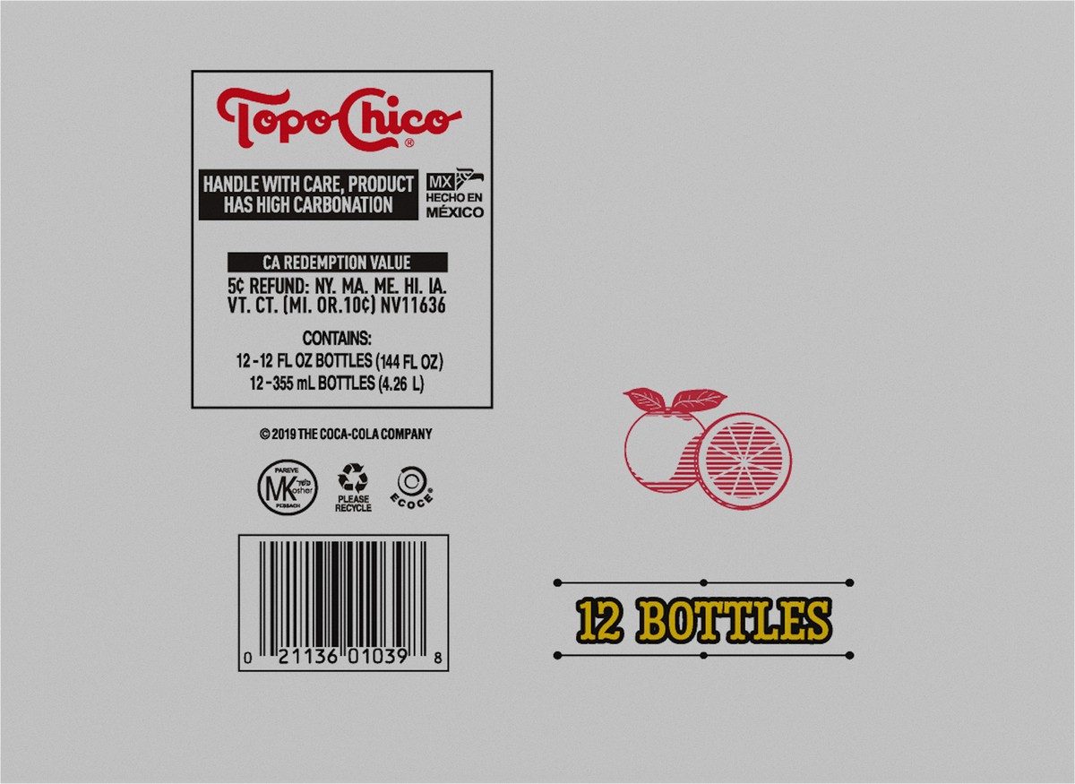 slide 6 of 8, Topo Chico Mineral Water Twist of Grapefruit Glass Bottles- 12 ct; 12 oz, 12 ct; 12 oz