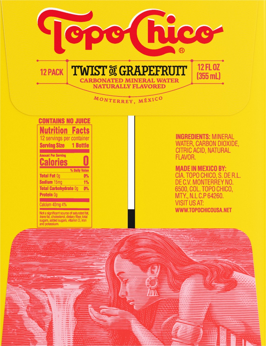 slide 3 of 8, Topo Chico Mineral Water Twist of Grapefruit Glass Bottles- 12 ct; 12 oz, 12 ct; 12 oz