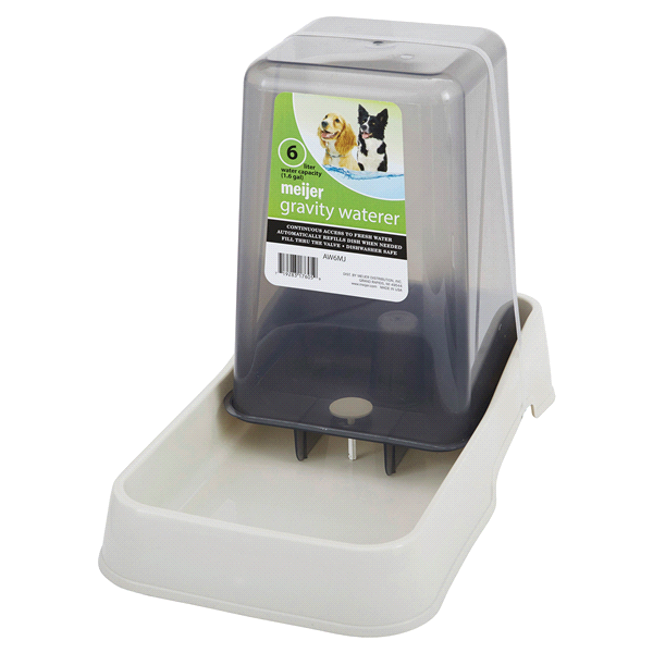 slide 1 of 1, Meijer Gravity Pet Waterer, 6 ltr, 1 ct