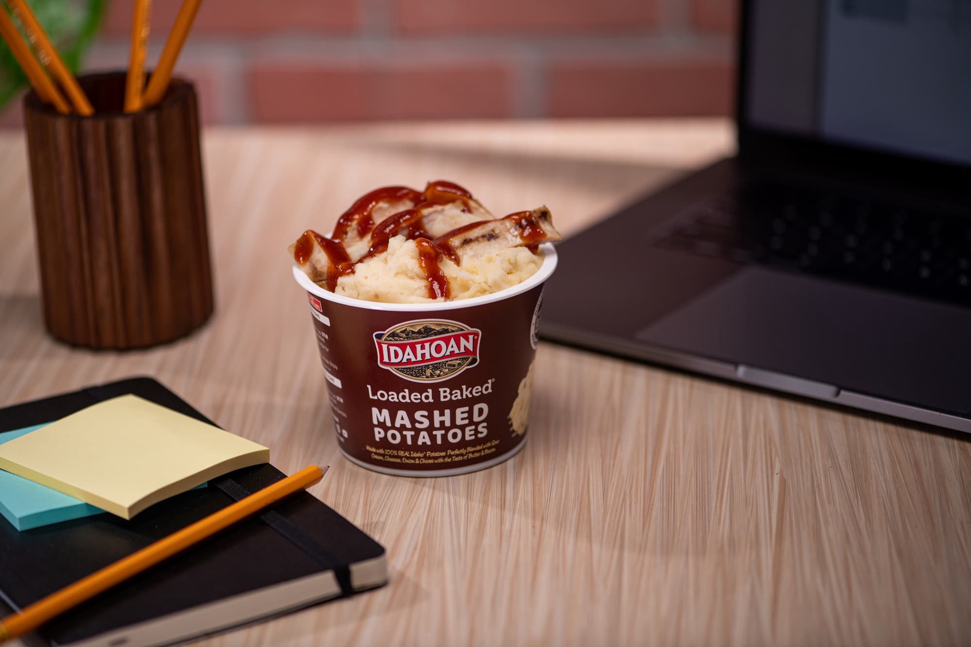slide 3 of 4, Idahoan Loaded Baked Mashed Potatoes Cup 4-pack, 4 ct