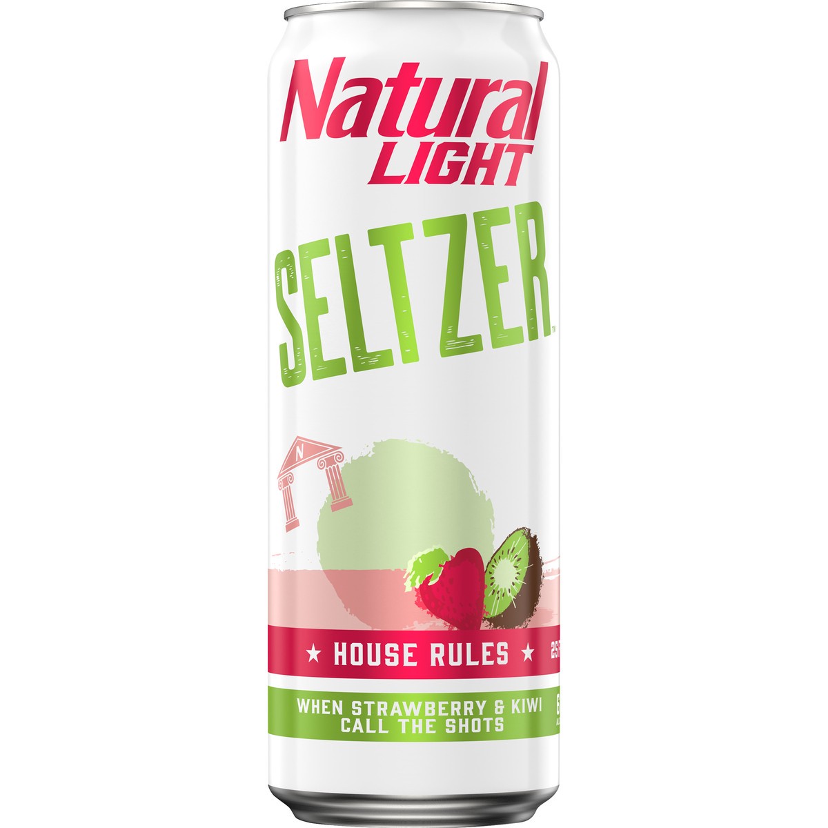 slide 1 of 1, Natural Light Seltzer House Rules Strawberry Kiwi Seltzer, 5% ABV, 25 fl oz