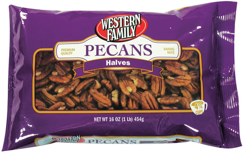 slide 1 of 1, Western Family Pecan Halves, 16 oz