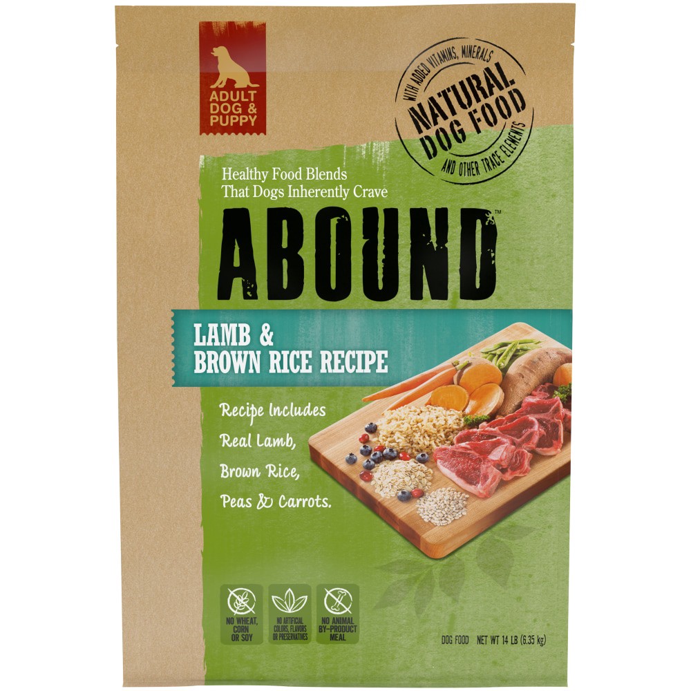 slide 1 of 2, Abound Lamb & Brown Rice Recipe Dry Dog Food, 14 lb