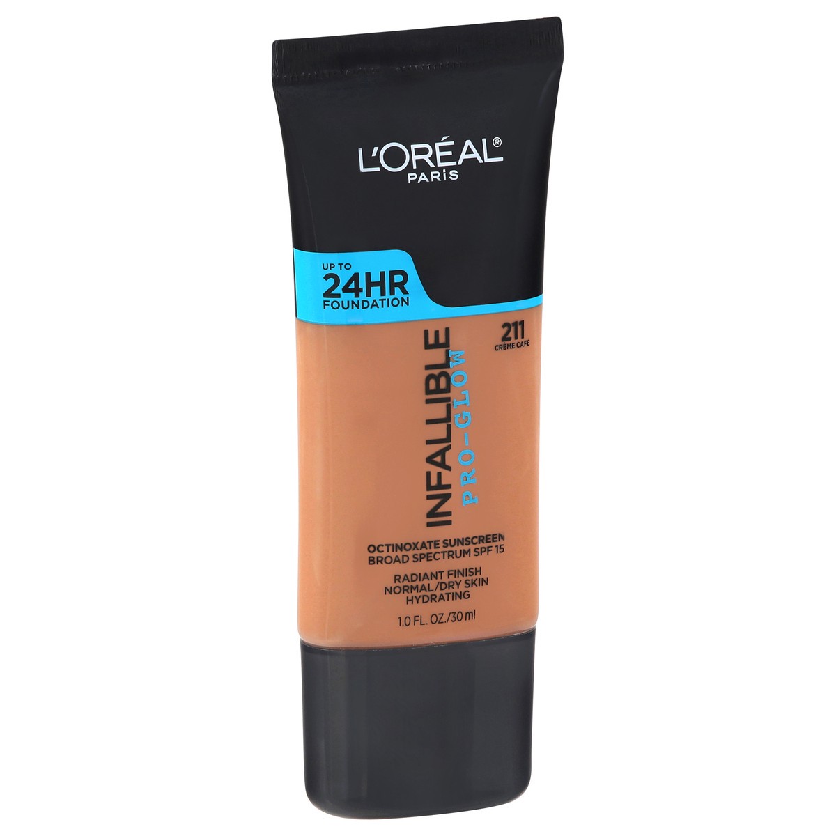 slide 4 of 4, L'Oréal Infallible Pro-Glow 211 Creme Cafe Broad Spectrum SPF 15 Foundation 1.0 fl oz, 1 fl oz