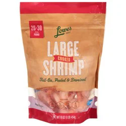 Lowes Foods 26/30 Cooked Tail On Shrimp