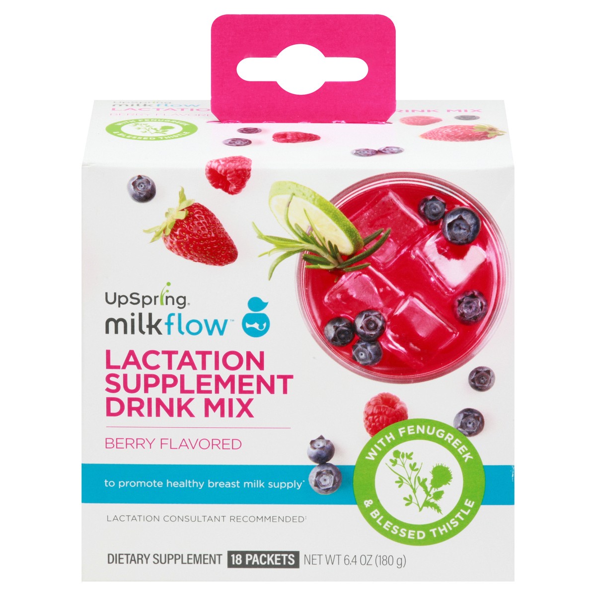 slide 1 of 15, Milkflow Berry Flavored Lactation Supplement Drink Mix 18 ea, 16 ct