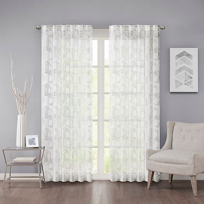 slide 1 of 3, Regency Heights Cosma Rod Pocket/Back Tab Sheer Window Curtain Panel - White, 84 in