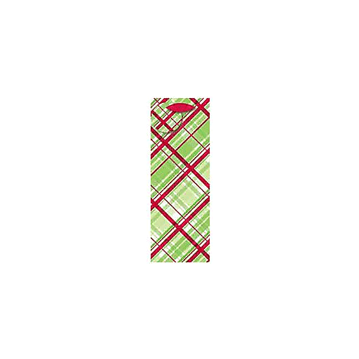 slide 1 of 1, The Gift Wrap Company Peppy Plaid Bottle Bag, 1 ct