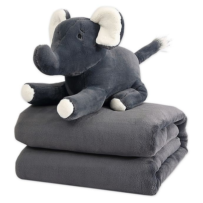 slide 1 of 1, Therapedic Kids Weighted Blanket with Elephant Plush Toy - Grey, 6 lb