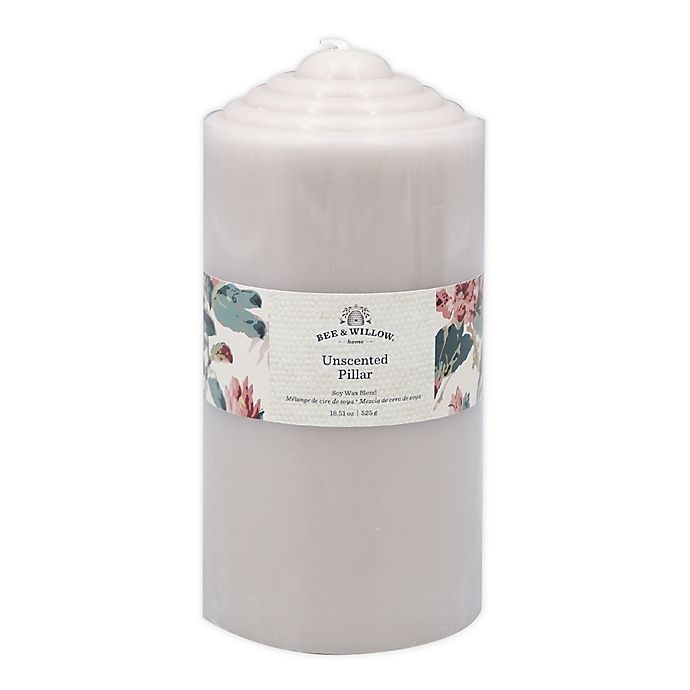 slide 1 of 2, Bee & Willow Home Unscented Pillar Candle - Grey, 6 in