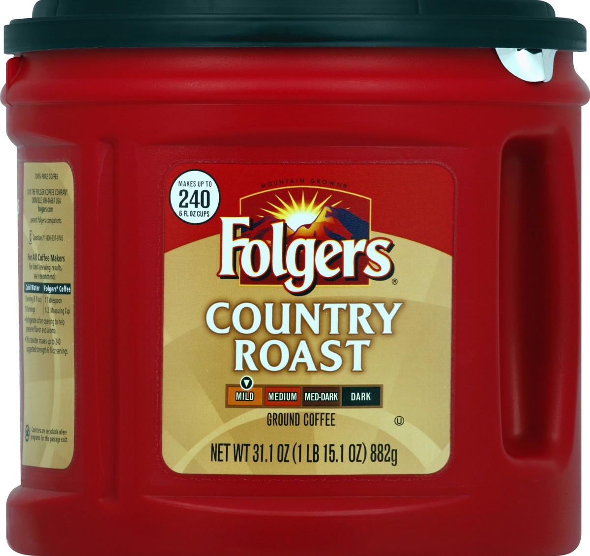 slide 2 of 2, Folgers Folger's Country Roast Ground Coffee, 31.1 oz