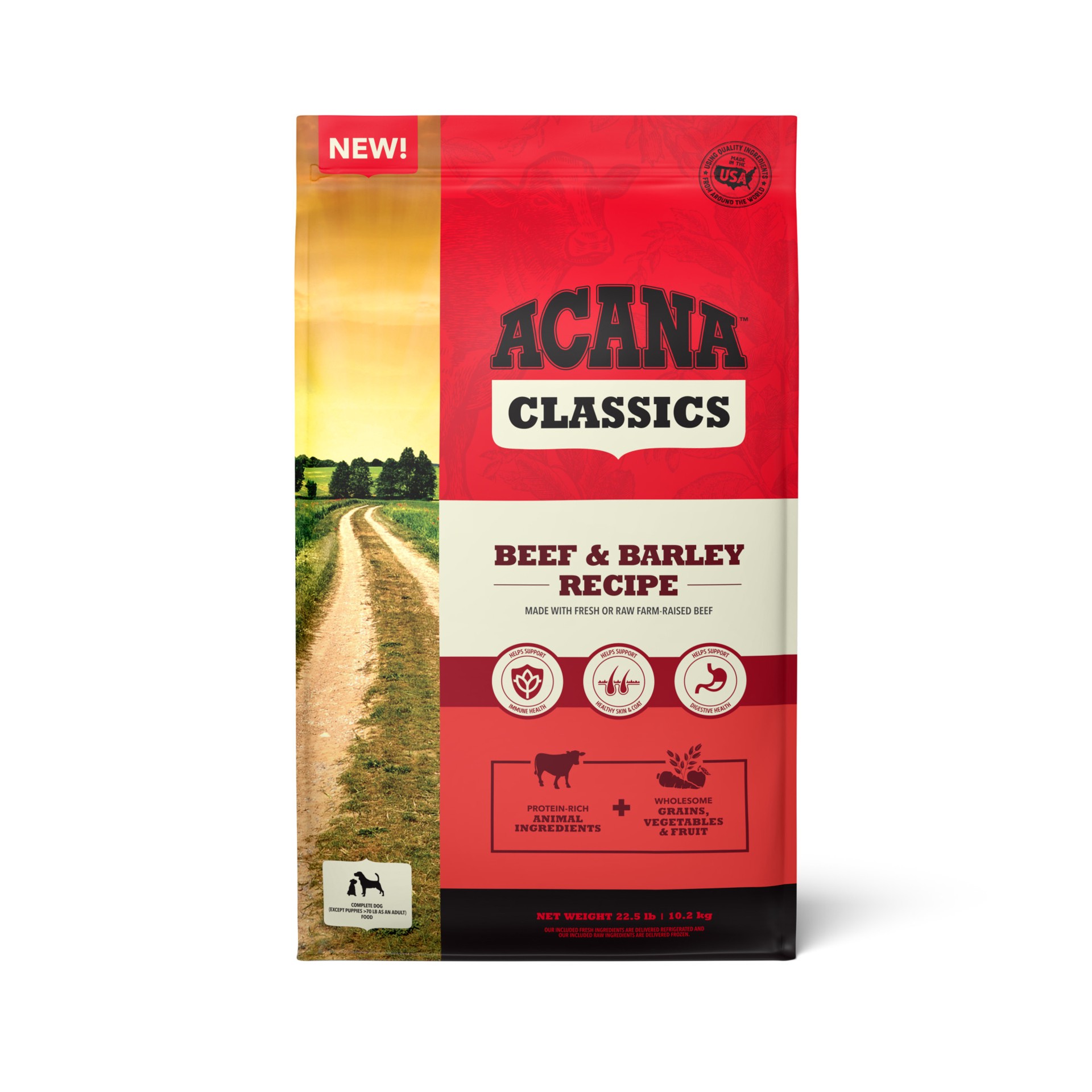 slide 1 of 3, ACANA Classics Beef & Barley Recipe 22.5lb, 22.5 lb