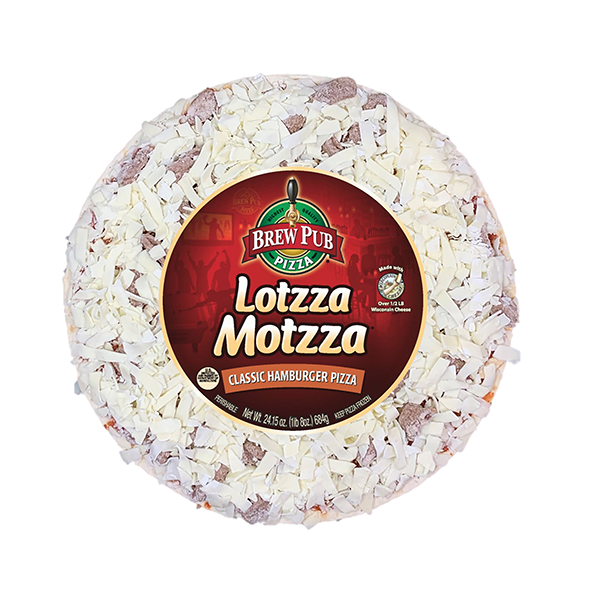 slide 1 of 1, Brew Pub Lottza Motzza Classic Hamburger Pizza, 12 in