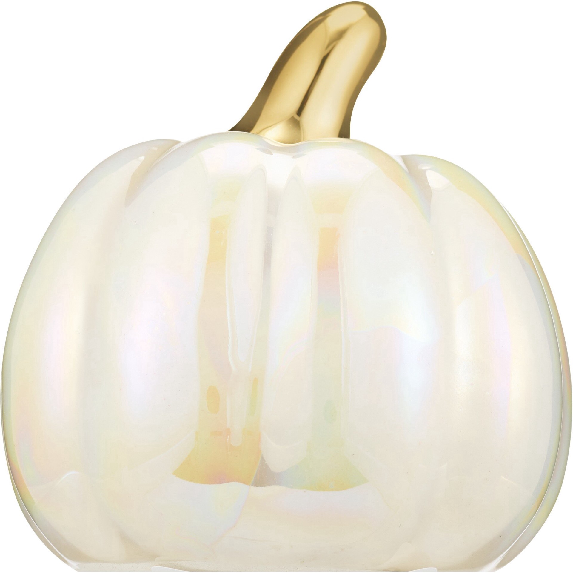 slide 1 of 1, Fall Fest Ceramic Pumpkin, White, 3.15 In, 3.344 oz
