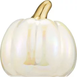 Fall Fest Ceramic Pumpkin, White, 3.15 In