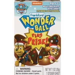 slide 1 of 1, Nickelodeon Paw Patrol Milk Chocolate Wonder Ball Plus Prize With Figurine And Stickers, 1 oz