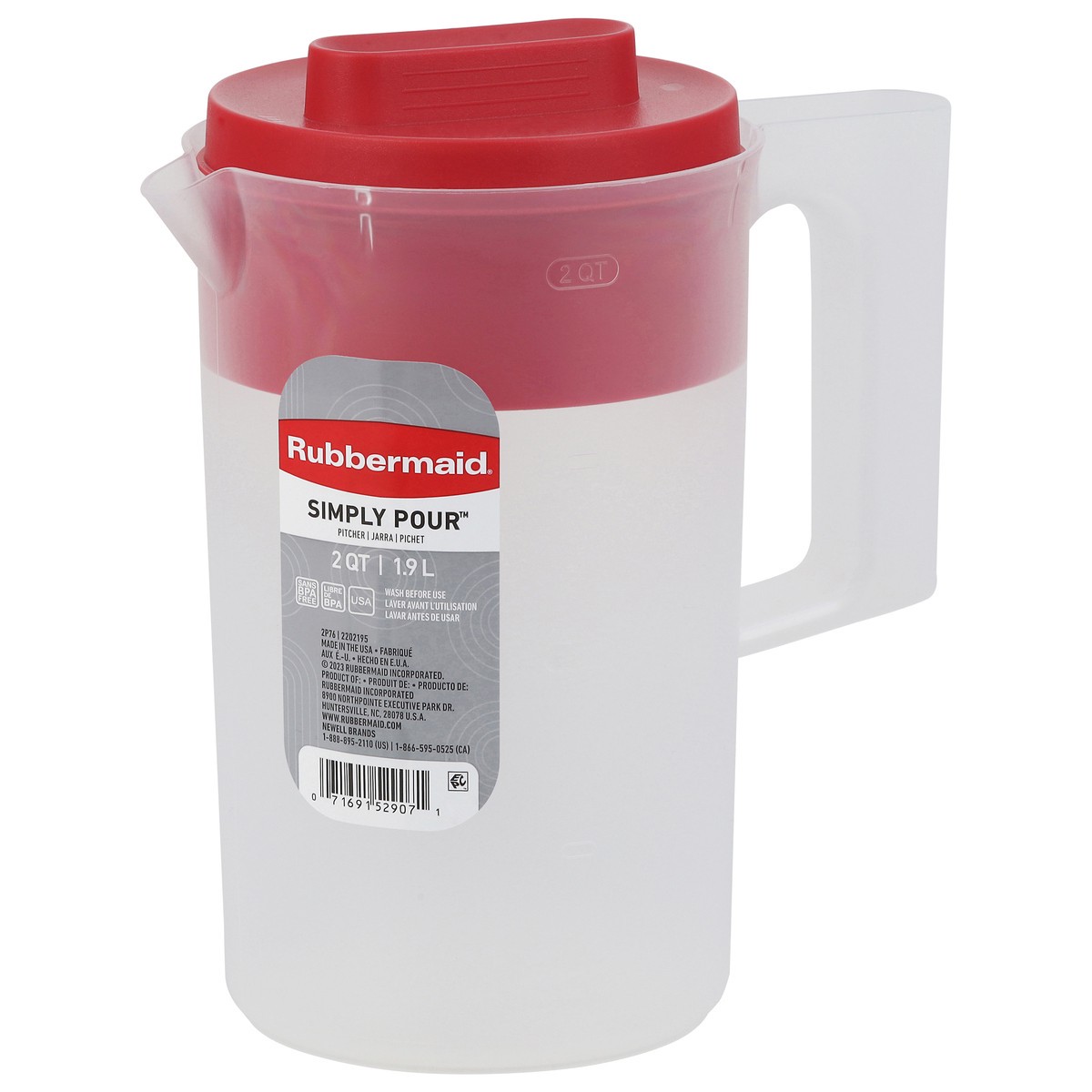 slide 3 of 4, Rubbermaid Simply Pour 2 Quart Pitchers 1 ea, 1 ct