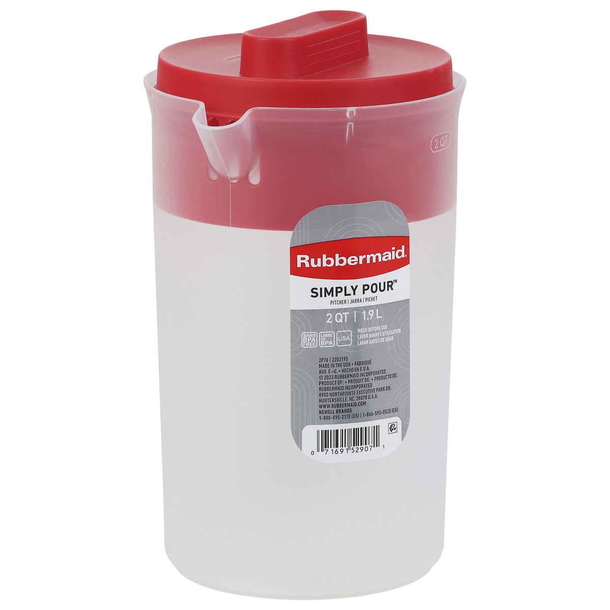 slide 2 of 4, Rubbermaid Simply Pour 2 Quart Pitchers 1 ea, 1 ct