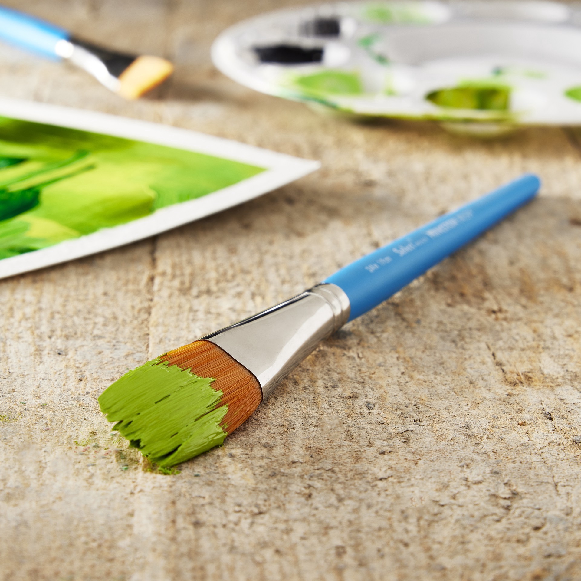 slide 5 of 5, Princeton Art & Brush Co Princeton Select Artiste Series 3750 3/4" Short Handle Oval Wash Brush, 3/4 in