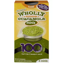Wholly Guacamole Minis Classic, 4-2.0 oz. cups, 8 oz