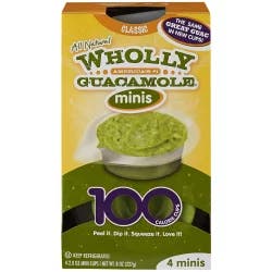 Wholly Guacamole Minis Classic, 4-2.0 oz. cups, 8 oz