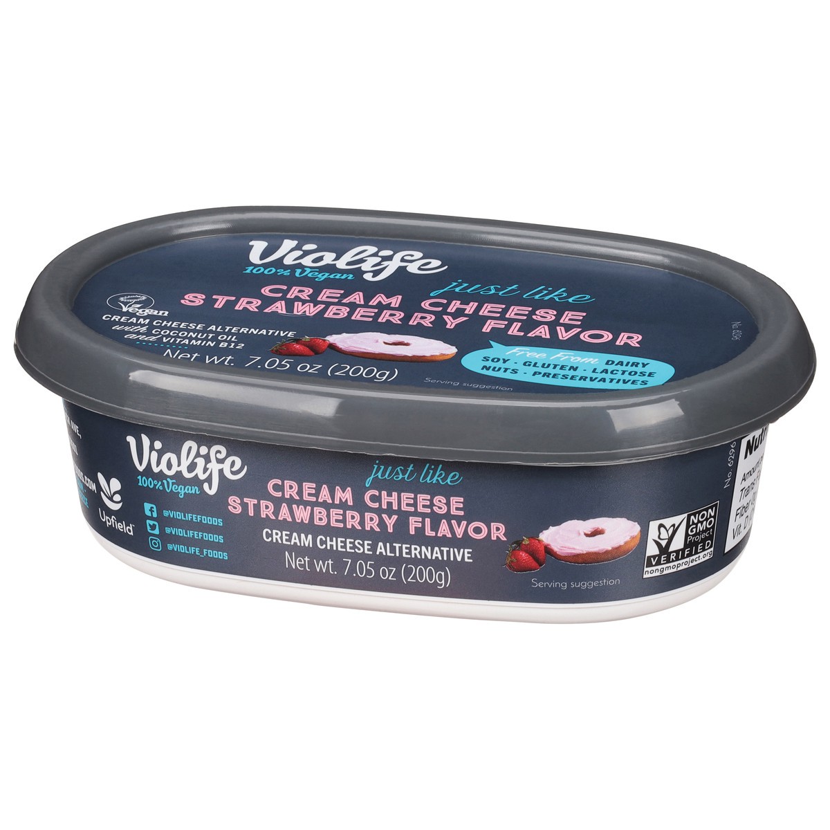 slide 2 of 11, Violife Just like Cream Cheese Strawberry, Dairy-Free Vegan, 7.05 oz Tub, 7.05 oz