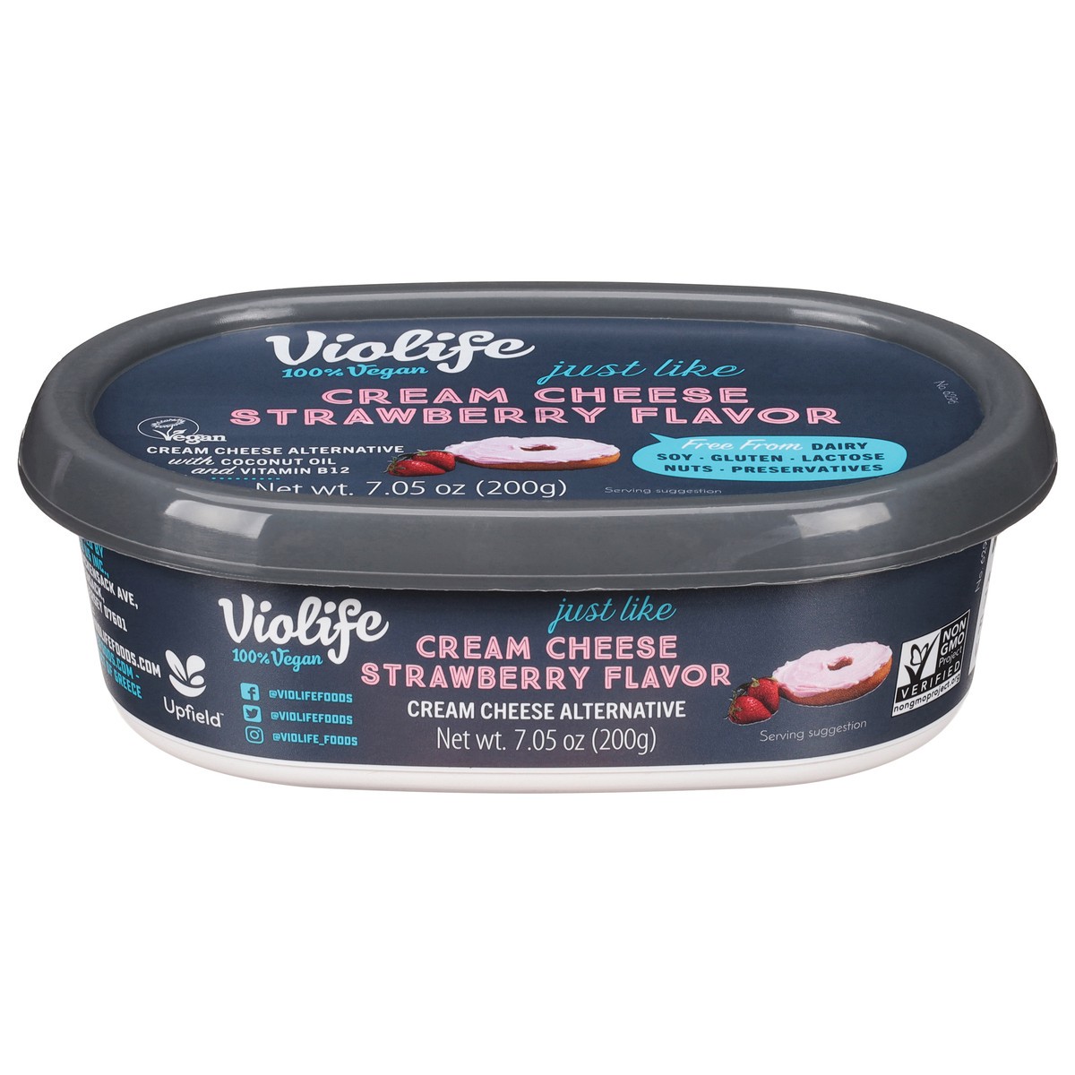 slide 8 of 11, Violife Just like Cream Cheese Strawberry, Dairy-Free Vegan, 7.05 oz Tub, 7.05 oz