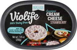 Violife Just Like Cream Cheese Strawberry, Dairy-Free Vegan, 7.05 oz Tub