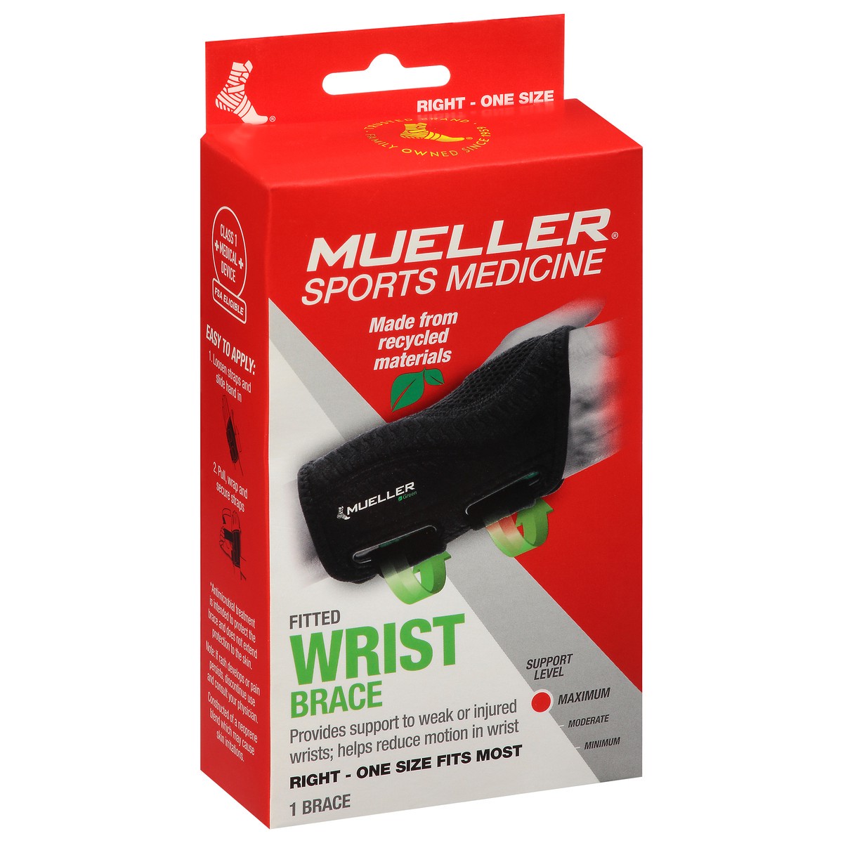 slide 4 of 9, Mueller Maximum Right Fitted Wrist Brace 1 ea, 1 ct