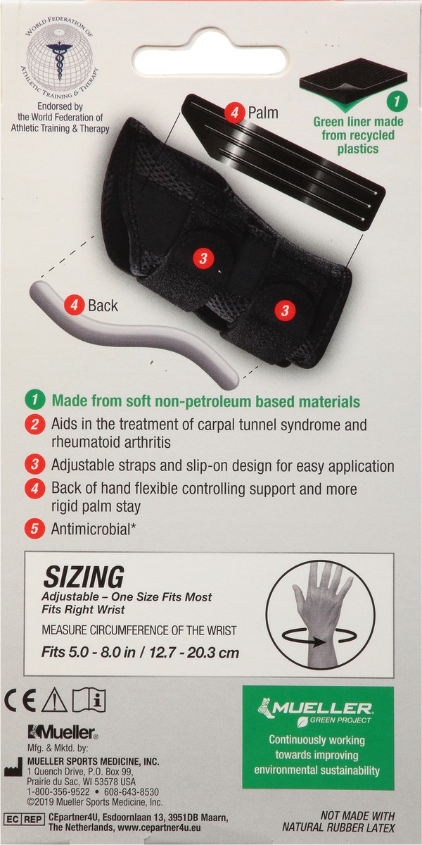 slide 9 of 9, Mueller Maximum Right Fitted Wrist Brace 1 ea, 1 ct