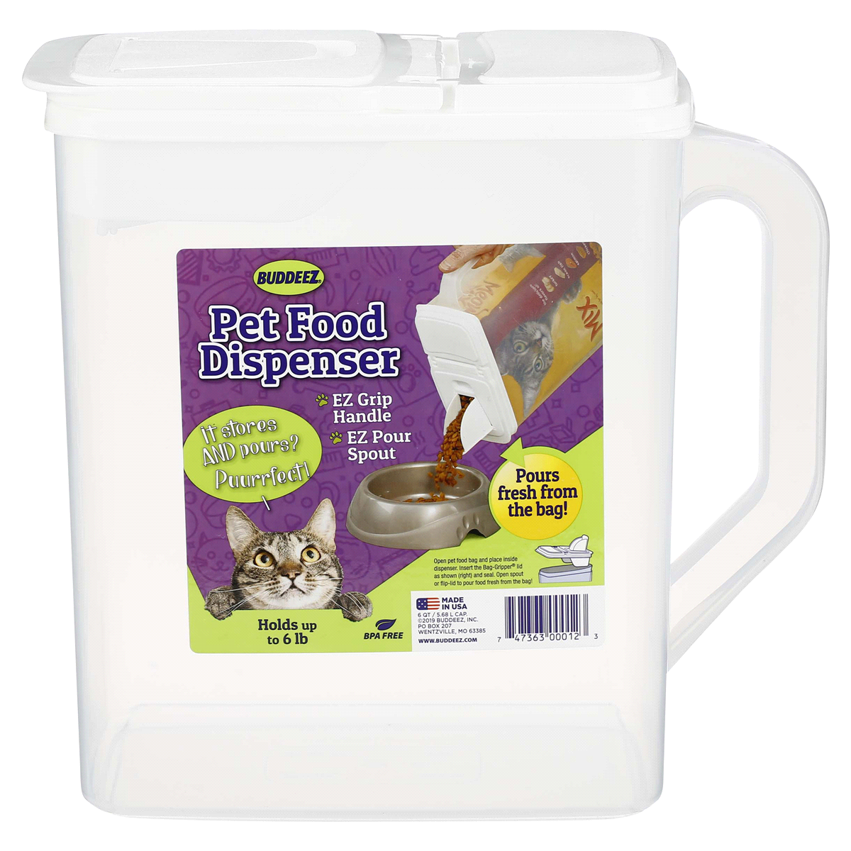 slide 1 of 1, Buddeez Bag-In Dispenser for Pet Food & Bird Seed, Medium, 1.5 gal