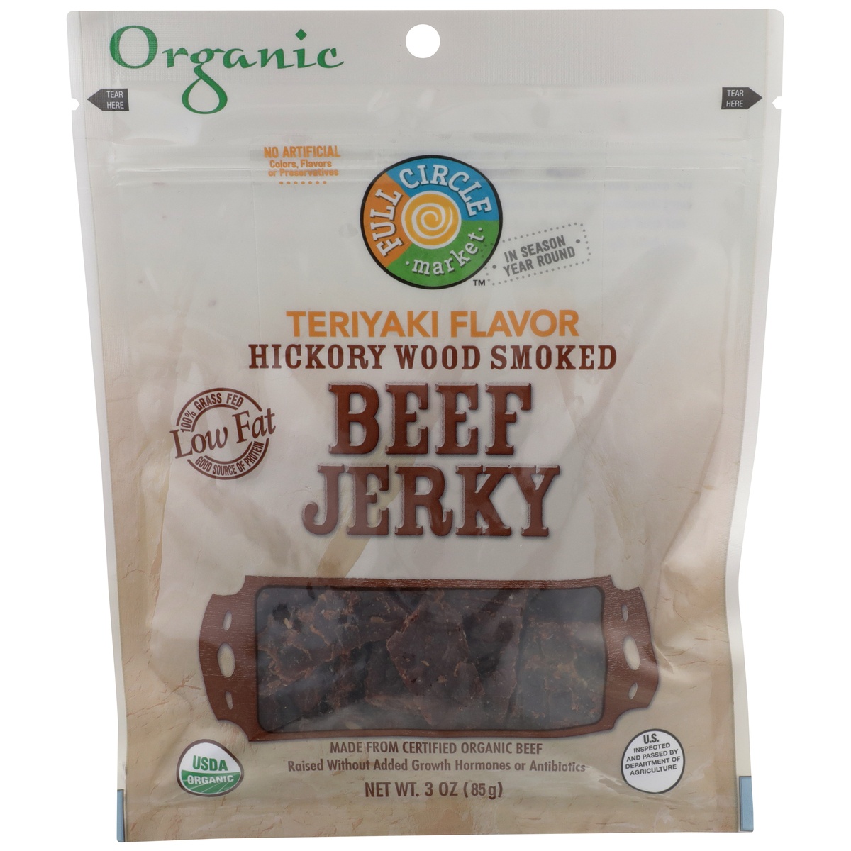 slide 1 of 1, Full Circle Market Teriyaki Flavor Beef Jerky - 3 oz, 3 oz